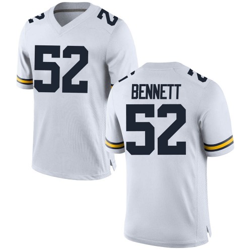 Kechaun Bennett Michigan Wolverines Men's NCAA #52 White Replica Brand Jordan College Stitched Football Jersey ISM5854KE